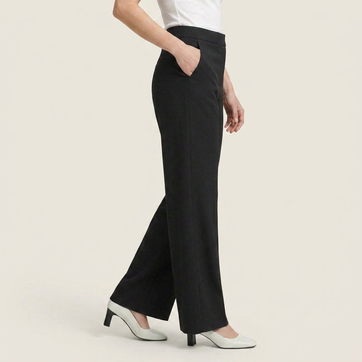 Pantalón Recto de Talle Alto con Pinza Central para Mujer