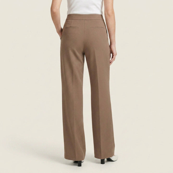 Pantalón Recto de Talle Alto con Pinza Central para Mujer