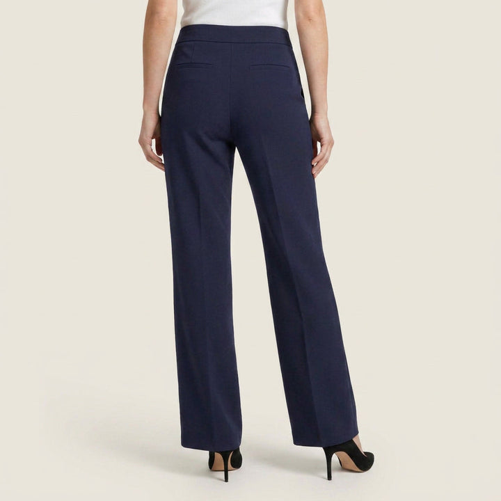 Pantalón Recto de Talle Alto con Pinza Central para Mujer