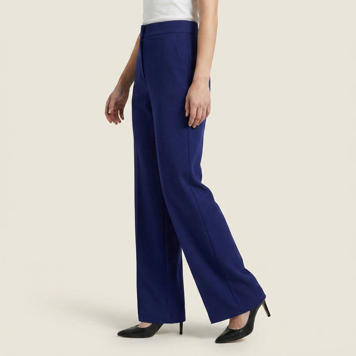 Pantalón Recto de Talle Alto con Pinza Central para Mujer