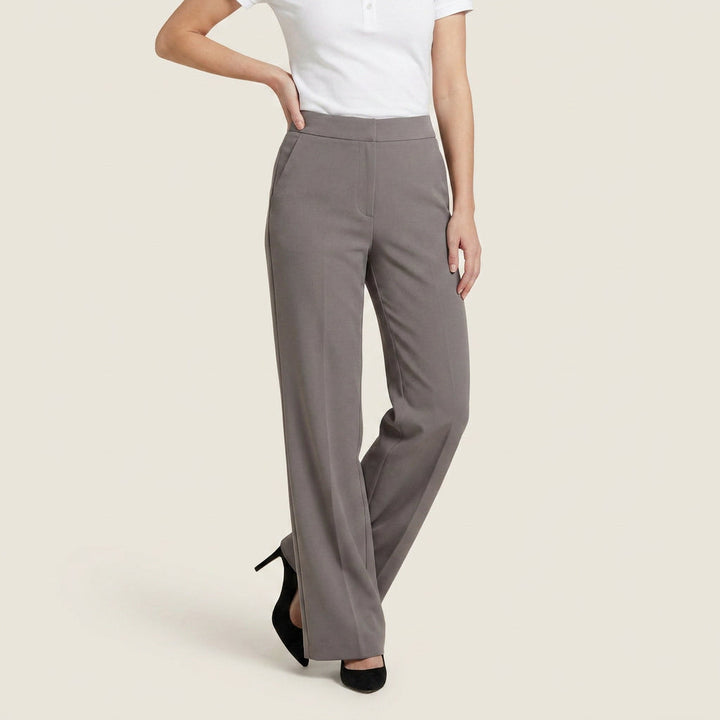 Pantalón Recto de Talle Alto con Pinza Central para Mujer