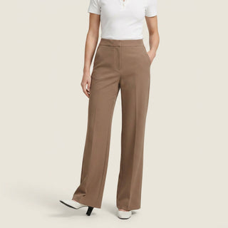 Pantalón Recto de Talle Alto con Pinza Central para Mujer