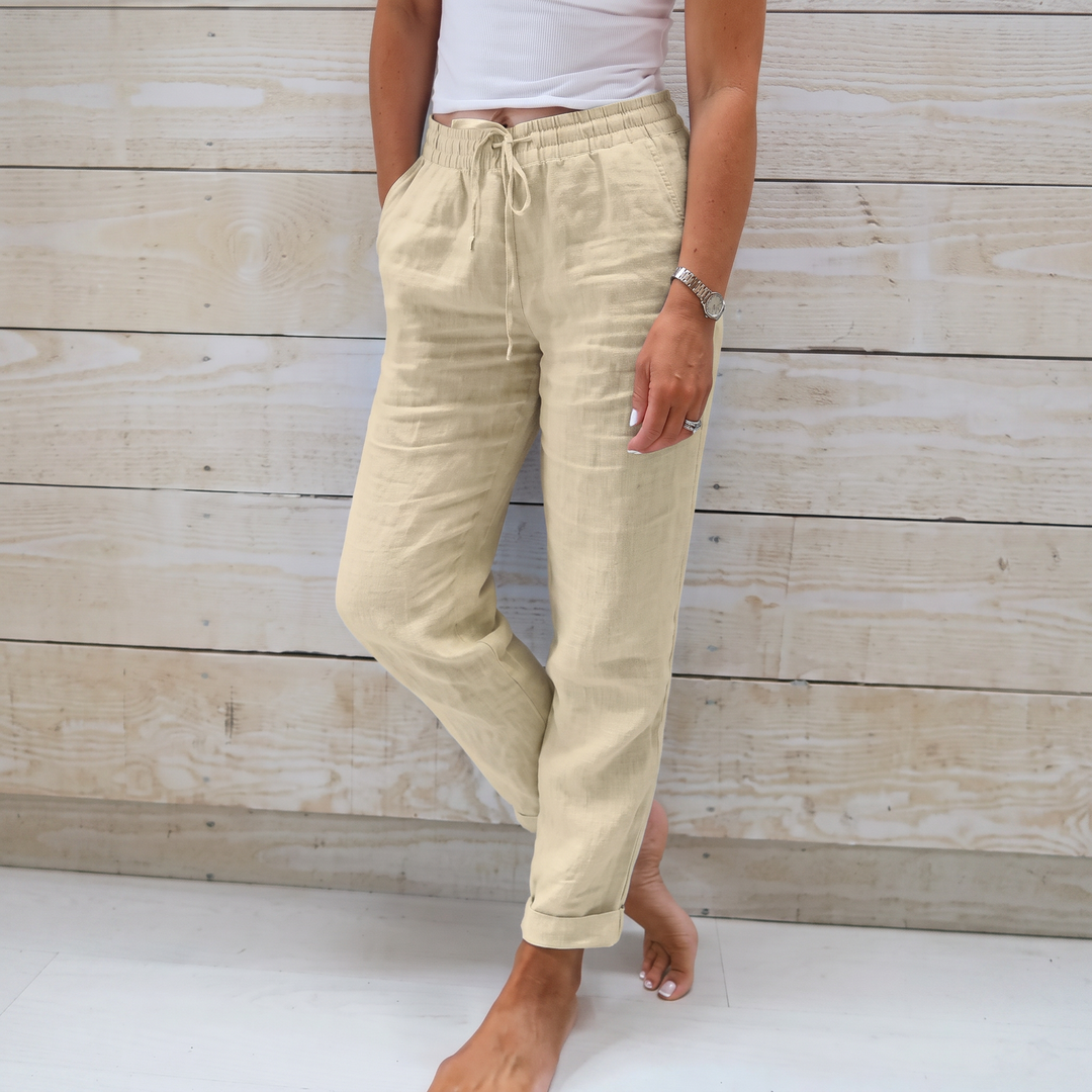 Pantalones Holgados con Cordón para Mujer - Corte Cómodo y Fluido