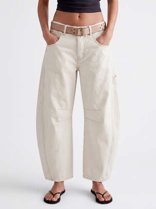 Jeans Mujer Elásticos Tiro Medio Pierna Ancha