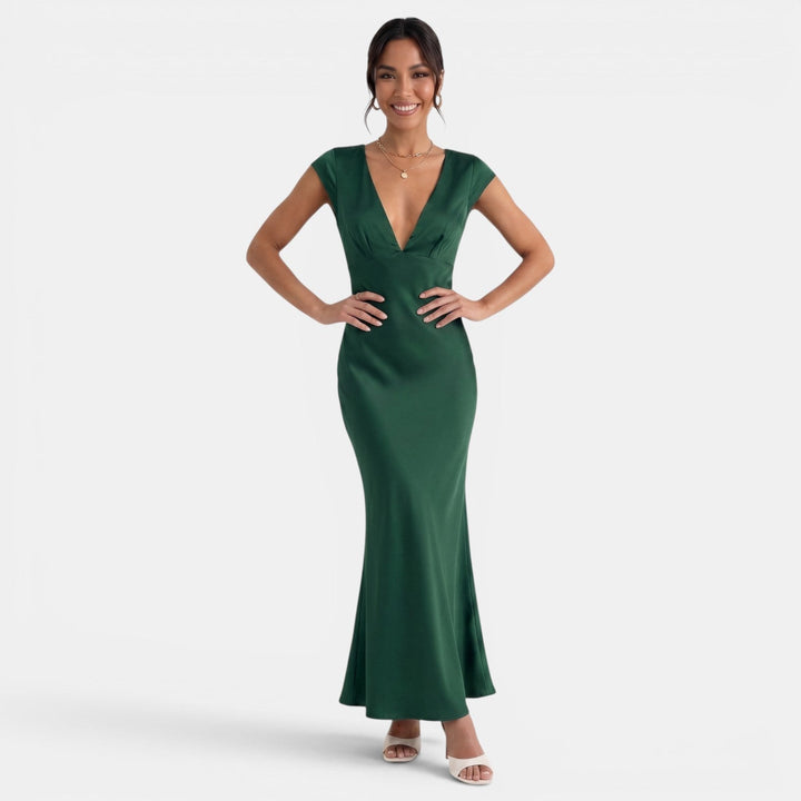 Guest Dress V Neck Long