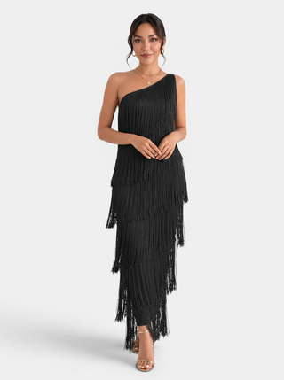 Vestido Mujer Fiesta Flecos