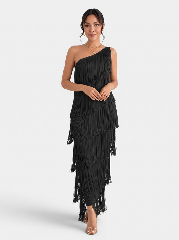 Vestido Mujer Fiesta Flecos