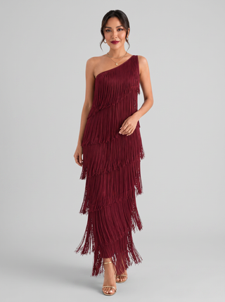 Vestido Mujer Fiesta Flecos