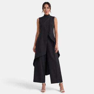 Conjunto Mujer Elegante Cuello Alto Asimétrico
