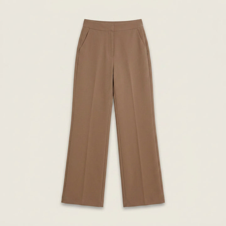 Pantalón Recto de Talle Alto con Pinza Central para Mujer