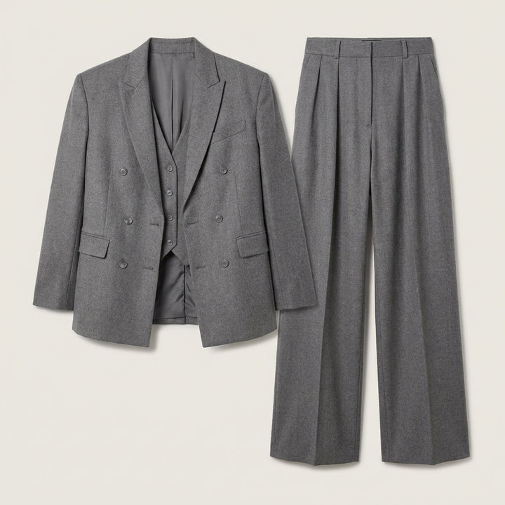 Traje de Mujer de 3 Piezas con Chaleco y Pantalón