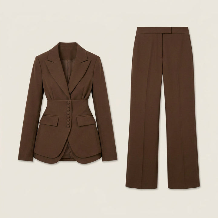 Traje Mujer de Dos Piezas con Americana Entallada y Pantalón