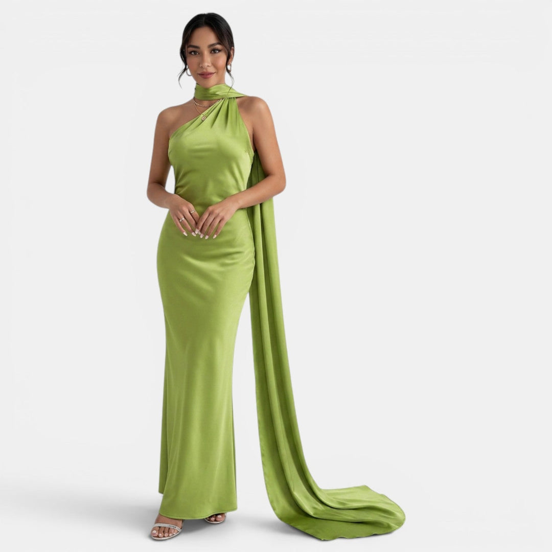 Vestido Largo Mujer Halter Elegante