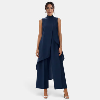 Conjunto Mujer Elegante Cuello Alto Asimétrico