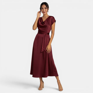 Elegant Silk Midi Dress for Women