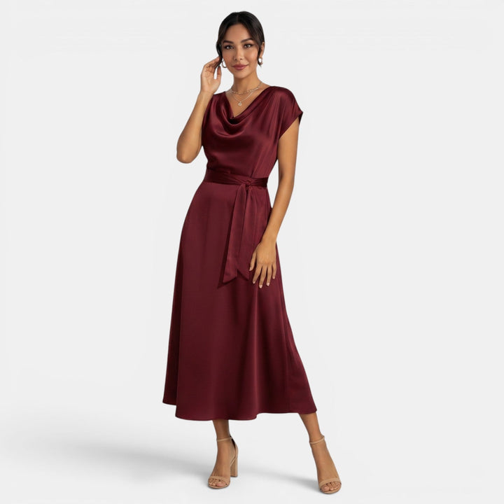 Elegant Silk Midi Dress for Women