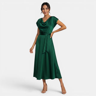Elegant Silk Midi Dress for Women