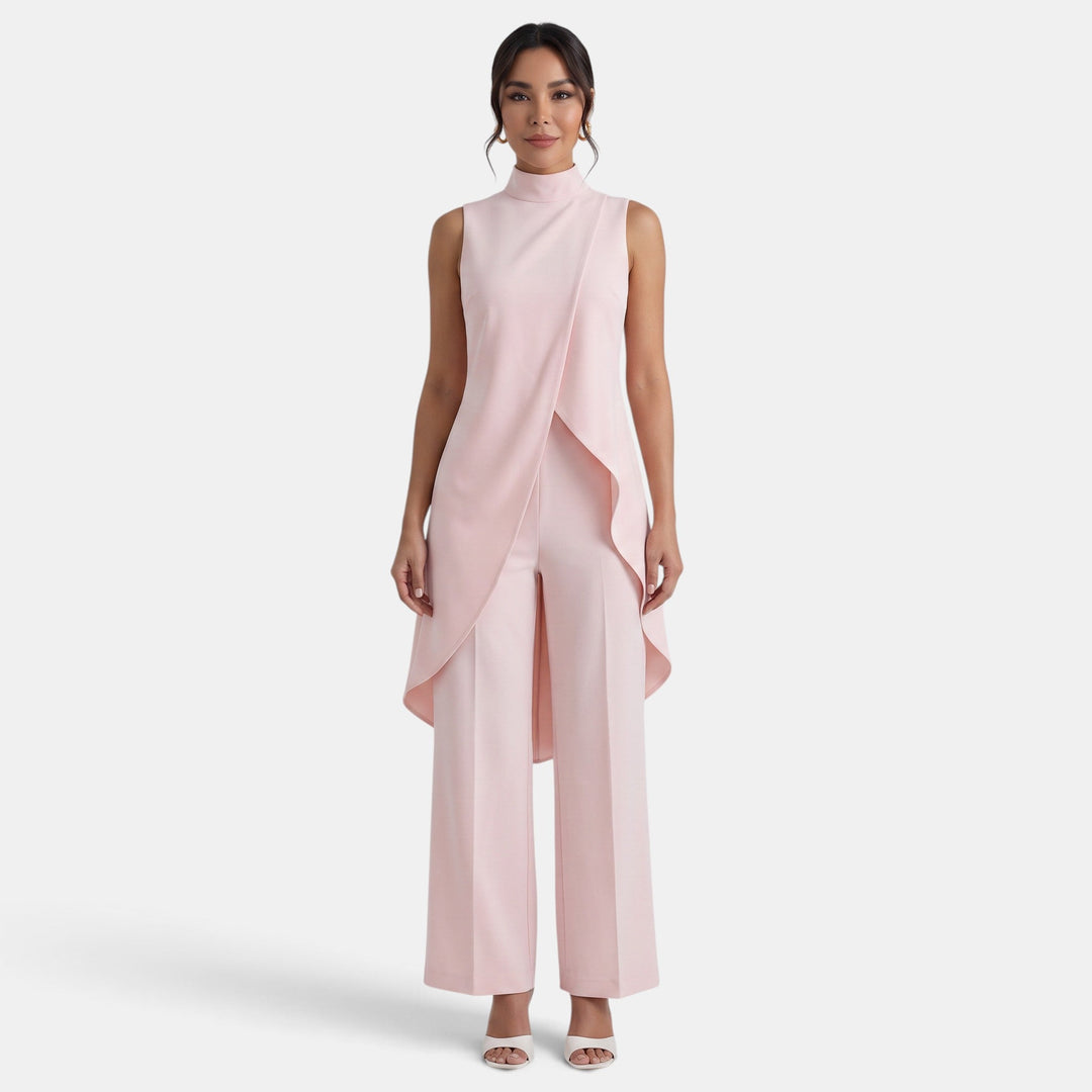 Conjunto Mujer Elegante Cuello Alto Asimétrico