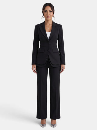 Traje Mujer de Dos Piezas con Americana Entallada y Pantalón