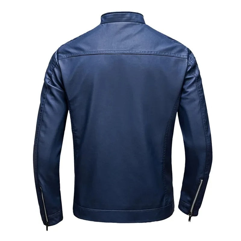Francisco™ | Chaleco de cuero con cuello stand