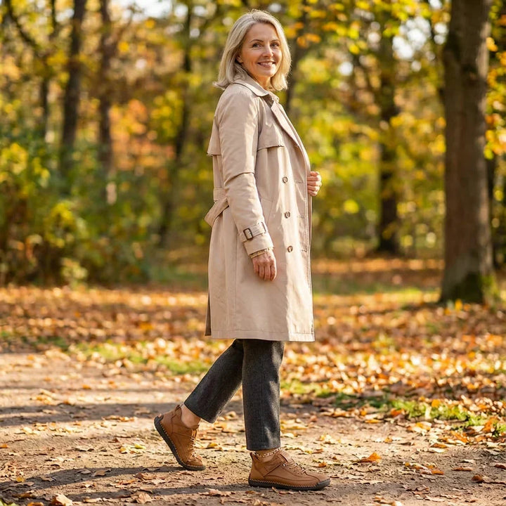 Gisela - Comfortable orthopedic shoes with a leather effect