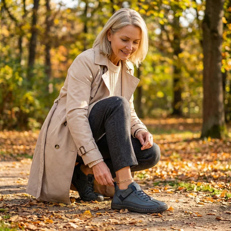 Gisela - Comfortable orthopedic shoes with a leather effect