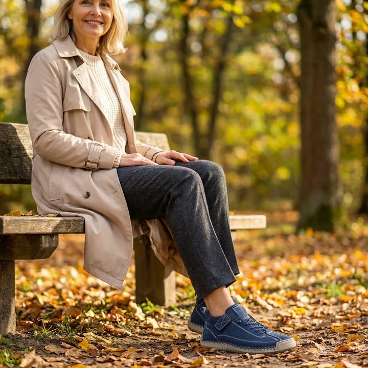 Gisela - Comfortable orthopedic shoes with a leather effect
