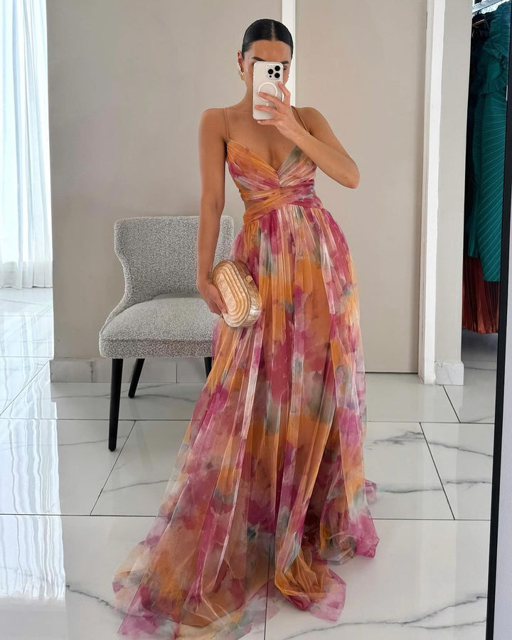Elegant Floral Long Dress for Women - Ideal for Summer