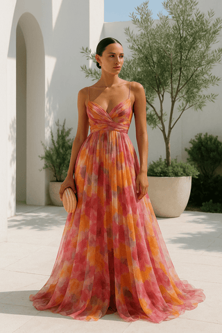 Elegant Floral Long Dress for Women - Ideal for Summer