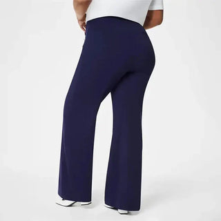 Mónica - Pantalón elástico de tiro alto y botones dorados