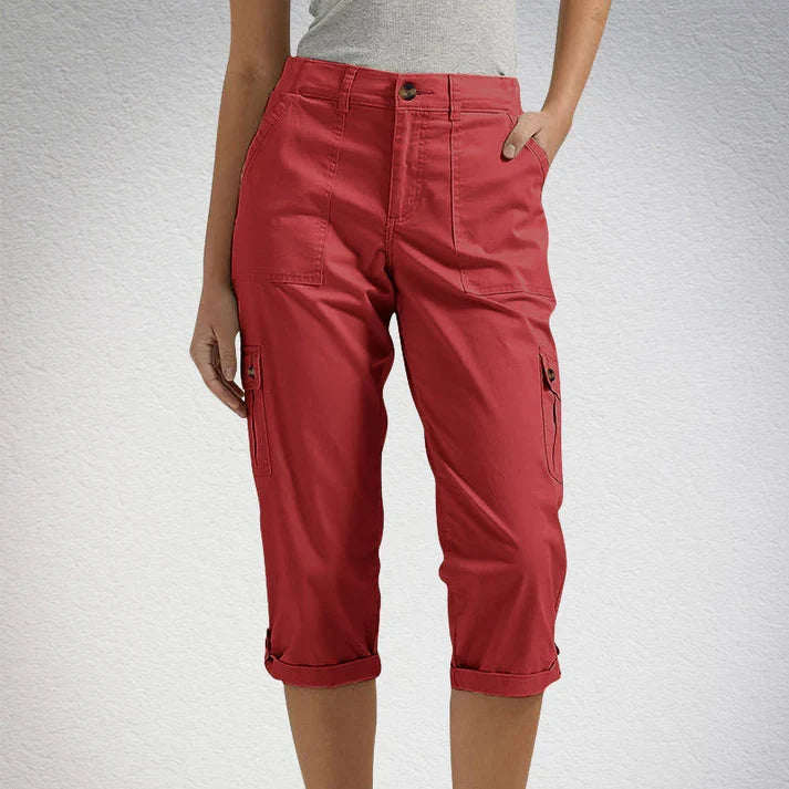 Inés - Pantalón corto casual elástico con bolsillos