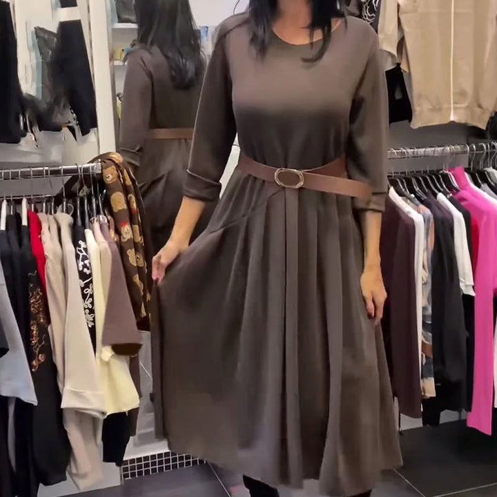 Mara – Vestido casual con escote redondo