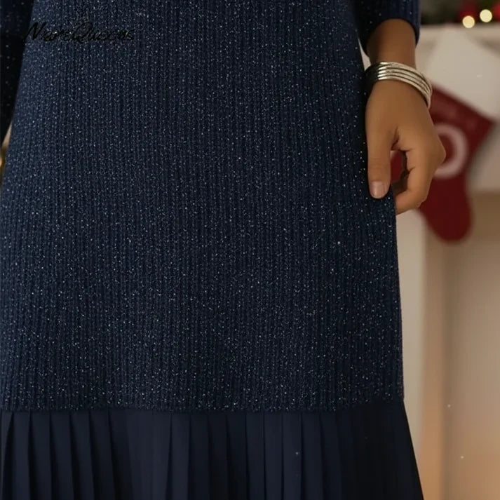 Elvira - Vestido corto con solapa y brillo sutil