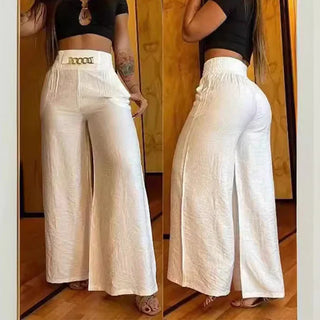Siena – Pantalones anchos de cintura alta con detalle de cinturón
