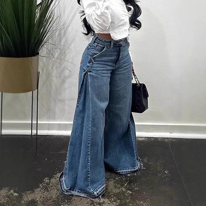 Sara - Vaqueros oversize de cintura alta y pierna ancha