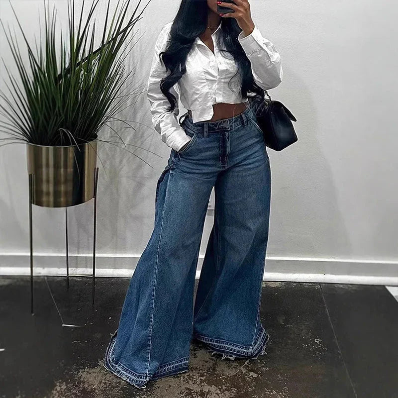 Sara - Vaqueros oversize de cintura alta y pierna ancha