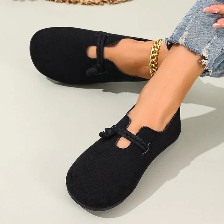 Celia - Bailarinas cómodas sin cordones de efecto ante