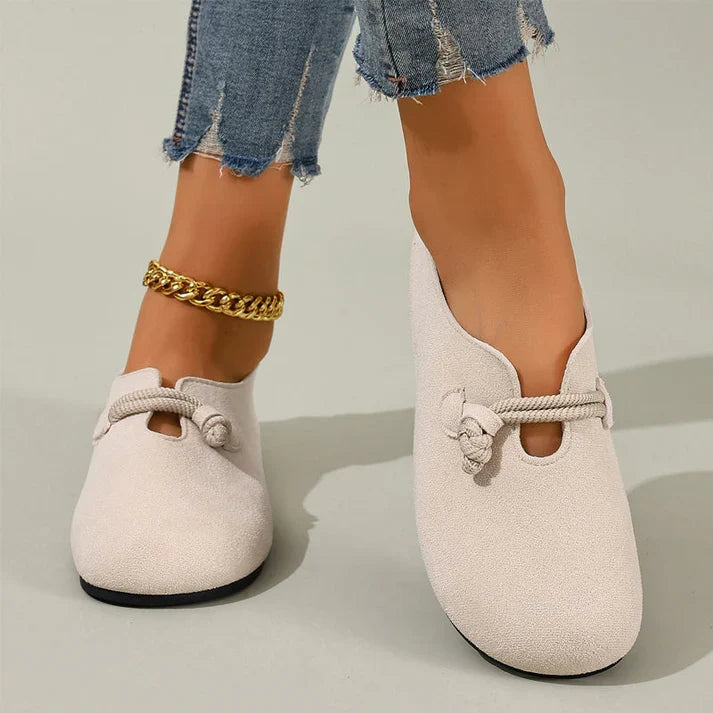Celia - Bailarinas cómodas sin cordones de efecto ante