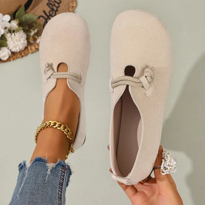 Celia - Bailarinas cómodas sin cordones de efecto ante