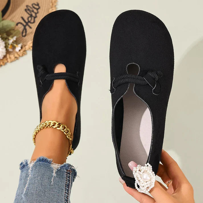 Celia - Bailarinas cómodas sin cordones de efecto ante