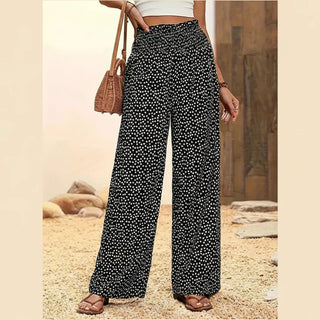 Clara - Pantalón ancho de tiro alto con cintura fruncida