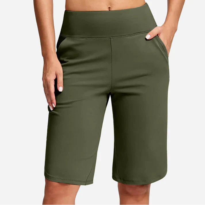 Maya - Pantalones cortos de yoga de cintura alta con bolsillos