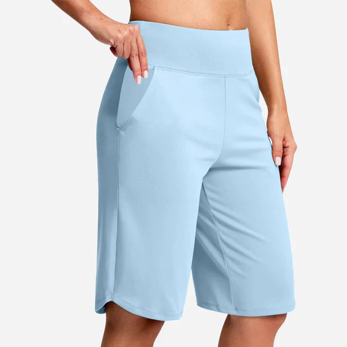 Maya - Pantalones cortos de yoga de cintura alta con bolsillos