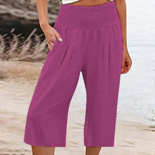 Abril - Pantalones capri ligeros con cintura elástica