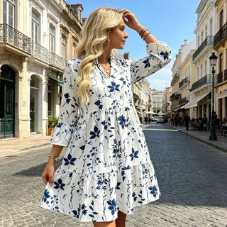 Soraya - Vestido con escote en V y estampado