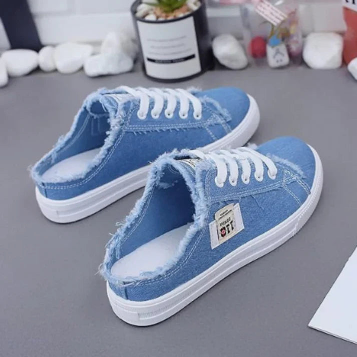 Amaya - zapatillas mule denim de suela cómoda