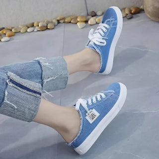 Amaya - zapatillas mule denim de suela cómoda