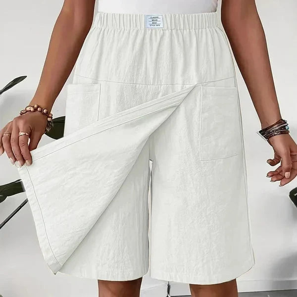 Leila - Falda pantalón casual con cintura elástica