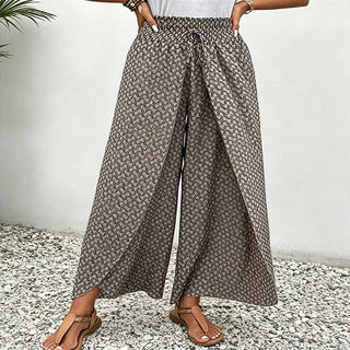 Samira - Pantalón fluido estampado con cordón ajustable