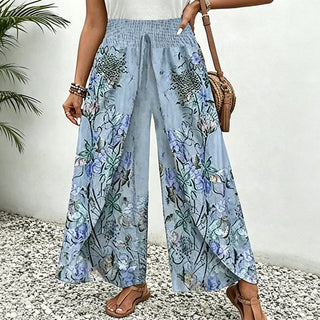 Samira - Pantalón fluido estampado con cordón ajustable
